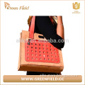 cork material handbag fashion leather custom bag with printed logo